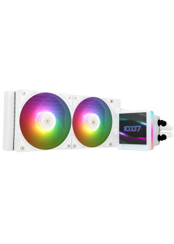 Водяное охлаждение для процессора/ Water Cooling System Thermalright Grand Vision 240 (240mm, LED, White, ARGB/ Fans: 2x120mm, 80.45CFM, 29.4dBA, 2150RPM/ Pump height 72.5mm, 6400RPM, Rad thickness 27mm/ S: 1700, 1200, 1851, 115X, 2011, 2066, AM5, AM4)