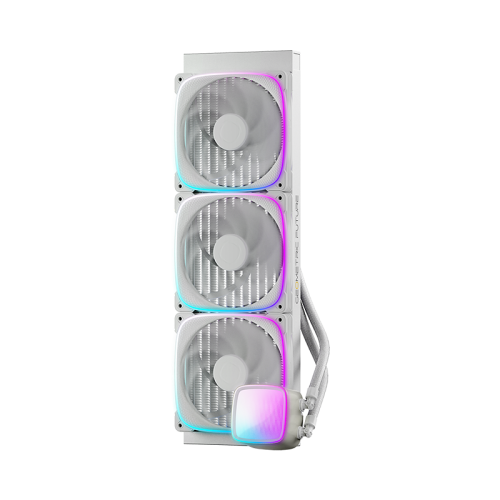 Система жидкостного охлаждения/ Water Cooling System Geometric Future Eskimo Pro 420 (300W, 420mm, ARGB, White/ Fans: 3x140mm, 91.15CFM, 34.0dBA, 2400RPM/ Pump height 54mm, 3500RPM, Rad thickness 27mm/ S: 1851, 1700, 1200, 115X, 2011, 2066, AM5, AM4)