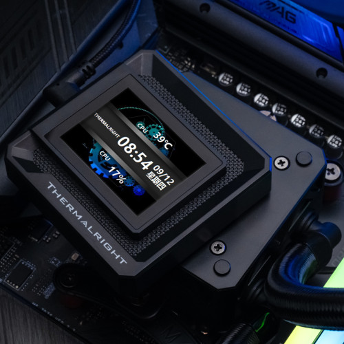 Водяное охлаждение для процессора/ Water Cooling System Thermalright Frozen Warframe SE 360 ARGB V2 (360mm, LED temp., Black, ARGB/ Fans: 3x120mm, 68.9CFM, 28.2dBA, 2000RPM/ Pump height 59mm, Rad thickness 27mm/ S: 1851, 1700, 1200, 115X, AM5, AM4)
