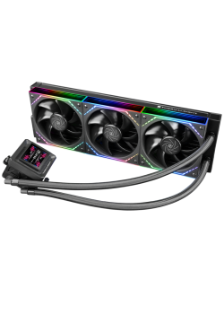 Водяное охлаждение для процессора/ Water Cooling System Thermalright Frozen Warframe SE 360 ARGB V2 (360mm, LED temp., Black, ARGB/ Fans: 3x120mm, 68.9CFM, 28.2dBA, 2000RPM/ Pump height 59mm, Rad thickness 27mm/ S: 1851, 1700, 1200, 115X, AM5, AM4)