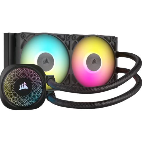 Система жидкостного охлаждения/ Water Cooling System Corsair iCUE LINK TITAN 240 RX RGB (240mm, Black, RGB/ Fans: 2x120mm, 73.5CFM, 36dBA, 2100RPM/ S: 1851, 1700, AM5, AM4)
