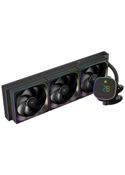 Система жидкостного охлаждения/ Water Cooling System Thermalright Frozen Horizon 360 Digital (360mm, LED temp., Black, ARGB/ Fans: 3x120mm, 68.9CFM, 28.2dBA, 2000RPM/ Pump height 53.2mm, Rad thickness 27mm/ S: 1700, 1200, 1851, 115X, AM5, AM4)