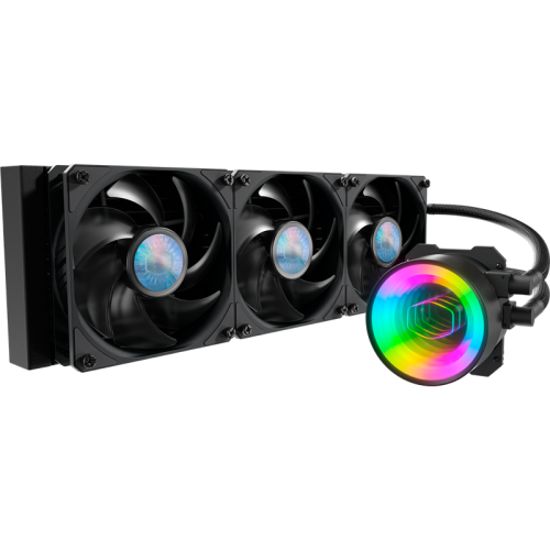 Система охлаждения/ Cooler Master MasterLiquid ML360 Mirror (250W, 360mm, ARGB, fans: 3x120mm/62CFM/27dBa/1800rpm, 1200/115X/2066/2011-V3/2011/AM5/AM4/AM3/AM3+/AM2/AM2+/FM2/FM2+/FM1/1700 only with bracket)