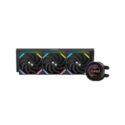 Водяное охлаждение для процессора/ Water Cooling System SAMA Q60 Black (360mm, LED temp., Black, ARGB/ Fans: 3x120mm, 86CFM, 30dBA, 2600RPM/ Pump height 64mm, 30dBA, 2800RPM, Rad thickness 27mm/ S: 1851, 1700, 1200, 20XX, 115X, AM5, AM4)