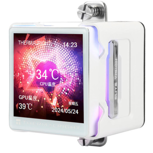 Система жидкостного охлаждения/ Water Cooling System Thermalright Elite Vision 360 (360mm, LED, White, ARGB/ Fans: 3x120mm, 69CFM, 27dBA, 2150RPM/ Pump height 63mm, Rad thickness 27mm/ S: 1700, 1200, 1851, 115X, 2011, 2066, AM5, AM4)