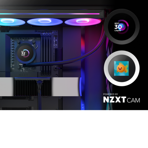 Система жидкостного охлаждения для ПК/ Water Cooling System NZXT Kraken Plus 360 RGB V2 (260W, 360mm, LED temp., Black, RGB/ Fans: 3x120mm, 75.05CFM, 31.9dBA, 2400RPM/ Pump height 55.97mm, 2800RPM, Rad thickness 27mm/ S: 1851, 1700, 1200, 115X, AM5, AM4) Система жидкостного охлаждения для ПК/ Water Cooling System NZXT Kraken Plus 360 RGB V2 (260W, 360mm, LED temp., Black, RGB/ Fans: 3x120mm, 75.05CFM, 31.9dBA, 2400RPM/ Pump height 55.97mm, 2800RPM, Rad thickness 27mm/ S: 1851, 1700, 1200, 115X, AM5, AM4)