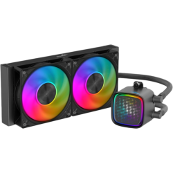 Водяное охлаждение для процессора/ Water Cooling System SAMA L50 240BK (290W, 240mm, Black, ARGB/ Fans: 2x120mm, 72.3CFM, 28dBA, 2200RPM/ Pump height 66mm, 3000RPM, Rad thickness 27mm/ S: 1851, 1700, 1200, 115X, AM5, AM4)
