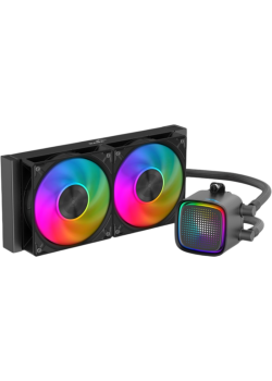 Водяное охлаждение для процессора/ Water Cooling System SAMA L50 240BK (290W, 240mm, Black, ARGB/ Fans: 2x120mm, 72.3CFM, 28dBA, 2200RPM/ Pump height 66mm, 3000RPM, Rad thickness 27mm/ S: 1851, 1700, 1200, 115X, AM5, AM4)