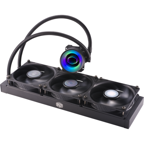 Система охлаждения/ Cooler Master MasterLiquid ML360 Mirror (250W, 360mm, ARGB, fans: 3x120mm/62CFM/27dBa/1800rpm, 1200/115X/2066/2011-V3/2011/AM5/AM4/AM3/AM3+/AM2/AM2+/FM2/FM2+/FM1/1700 only with bracket)