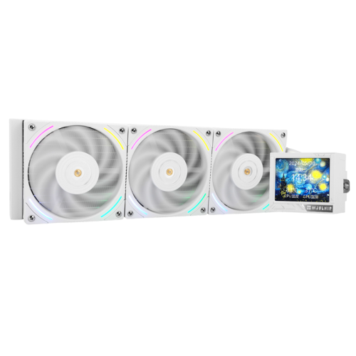 Водяное охлаждение для процессора/ Water Cooling System Thermalright Mjolnir Vision 360 (360mm, LED, White, ARGB/ Fans: 3x120mm, 69CFM, 27dBA, 2150RPM/ Pump height 65mm, Rad thickness 27mm/ S: 1700, 1200, 1851, 115X, 2011, 2066, AM5, AM4)