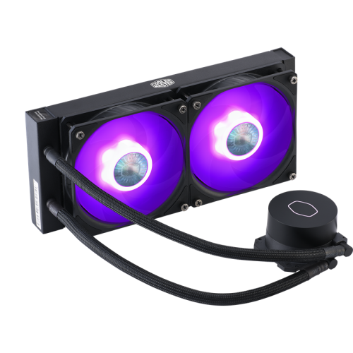 Система охлаждения/ Cooler Master MasterLiquid ML240L V2 RGB (210W, 240mm, RGB, fans: 2x120mm/62CFM/27dBa/1800rpm, 1700/1200/115X/2066/2011-V3/2011/AM5/AM4/AM3/AM3+/AM2/AM2+/FM2/FM2+/FM1)