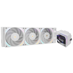 Водяное охлаждение для процессора/ Water Cooling System Thermalright Hyper Vision 360 (360mm, LED, White, ARGB/ Fans: 3x120mm, 69CFM, 27dBA, 2150RPM/ Pump height 68mm, 6400RPM, Rad thickness 27mm/ S: 1700, 1200, 1851, 115X, 2011, 2066, AM5, AM4)