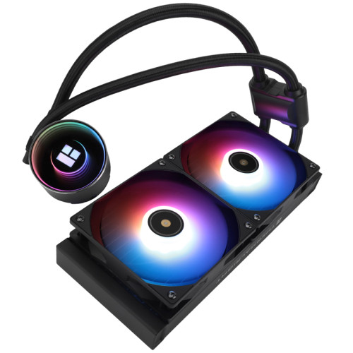 Водяное охлаждение для процессора/ Thermalright Frozen Notte 240 Black Argb V2 (240mm, Black, ARGB/ Fans: 2x120mm, 72.37CFM, 27.7dBA, 2000RPM/ Pump height 54mm, 28dBA, 5300RPM, Rad thickness 27mm/ S: 1200, 1700, 1851, 2011, 2066, 115X, AM2, AM2+, AM3, AM3 Водяное охлаждение для процессора/ Thermalright Frozen Notte 240 Black Argb V2 (240mm, Black, ARGB/ Fans: 2x120mm, 72.37CFM, 27.7dBA, 2000RPM/ Pump height 54mm, 28dBA, 5300RPM, Rad thickness 27mm/ S: 1200, 1700, 1851, 2011, 2066, 115X, AM2, AM2+, AM3, AM3