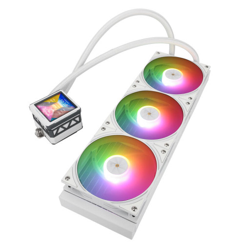 Водяное охлаждение для процессора/ Thermalright Frozen Warframe 360 Ultra White Argb (360mm, White, ARGB/ Fans: 3x120mm, 70.84CFM, 29.8dBA, 2000RPM/ Pump height 60mm, 23dBA, 3000RPM, Rad thickness 27mm/ S: 1200, 1700, 1851, 2011, 2066, 115X, AM5, AM4)