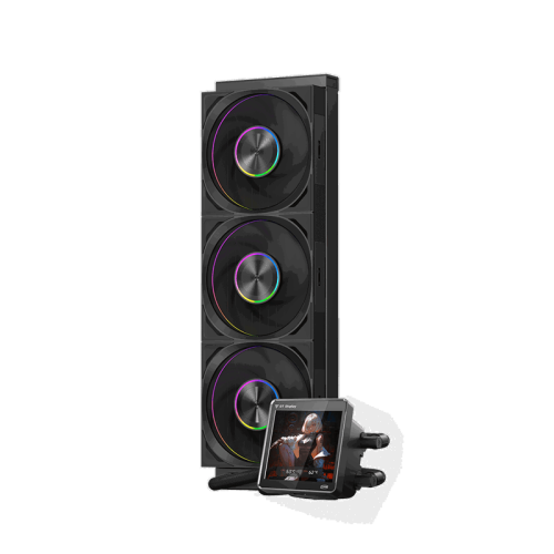 Система охлаждения/ Water Cooling System PCCooler DT360 ARGB Display BK  (300W, 360mm, LED temp., Black, ARGB/ Fans: 3x120mm, 83.83CFM, 3000RPM/ Pump height 62mm, 15dBA, 2600RPM, Rad thickness 27mm/ S: 1851, 1700, 1200, 115X, AM5, AM4)