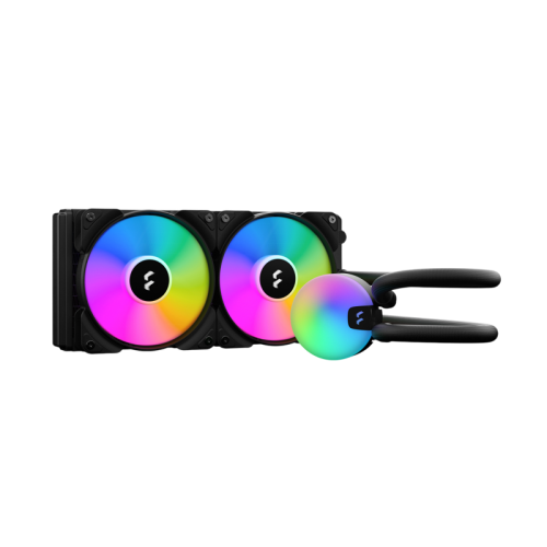Система жидкостного охлаждения для ПК/ Water Cooling System Fractal Design Lumen S24 V2 RGB (180W, 240mm, Black, ARGB/ Fans: 2x120mm, 56CFM, 33.2dBA, 2000RPM/ Pump height 67mm, 22dBA, 4000RPM, Rad thickness 27mm/ S: 1851, 1700, 1200, 115X, 2011, 2066, AM5