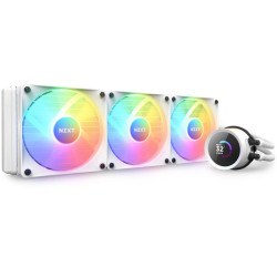Система жидкостного охлаждения для ПК/ Water Cooling System NZXT Kraken 360 RGB (270W, 360mm, LED temp., White, RGB/ Fans: 3x120mm, 78.86CFM, 33.88dBA, 1800RPM/ Pump height 55.97mm, 2800RPM, Rad thickness 27mm/ S: 1851, 1700, 1200, 115X, AM5, AM4)