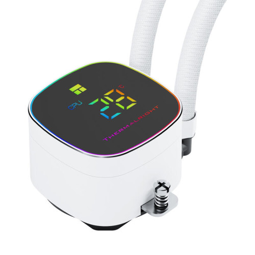 Система жидкостного охлаждения/ Water Cooling System Thermalright Frozen Horizon 360 Digital (360mm, LED temp., White, ARGB/ Fans: 3x120mm, 68.9CFM, 28.2dBA, 2000RPM/ Pump height 53.2mm, Rad thickness 27mm/ S: 1700, 1200, 1851, 115X, AM5, AM4)