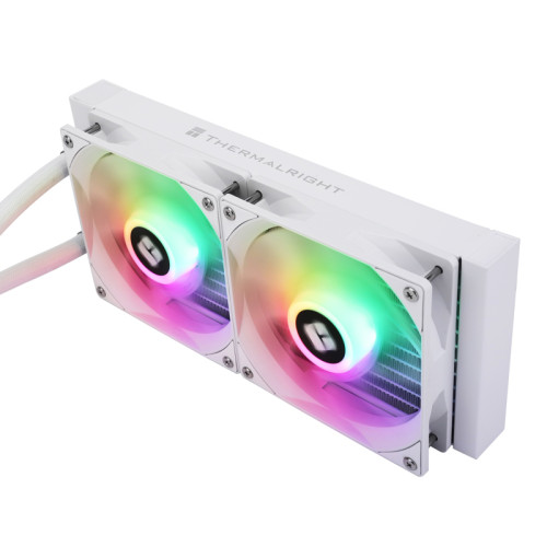 Водяное охлаждение для процессора/ Thermalright Aqua Elite 240 White Argb V3 (240mm, White, ARGB/ Fans: 2x120mm, 66.17CFM, 25.6dBA, 1500RPM/ Pump height 53mm, 23dBA, 3300RPM, Rad thickness 27mm/ S: 1200, 1700, 1851, 2011, 2066, 115X, AM4, AM5)