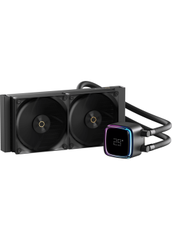 Система жидкостного охлаждения/ Water Cooling System Ocypus Iota L24 BK (280W, 240mm, LED temp, Black, ARGB Pump, Fans: 2x120mm, 77CFM, 2000RPM/ Pump height 65mm, 27dBA, 3100RPM, Rad thickness 27mm/ S: 1851, 1700, 1200, 115X, AM5, AM4)