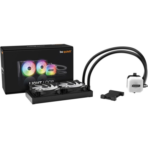 Водяное охлаждение для процессора/ Water Cooling System be quiet! LIGHT LOOP 240mm (250W, 240mm, Black, ARGB/ Fans: 2x120mm, 61.8CFM, 34.9dBA, 2100RPM/ Pump 2900RPM, Rad thickness 27mm/ S: 1851, 1700, 1200, 115X, AM5, AM4)