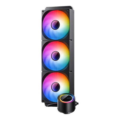 Система жидкостного охлаждения/ Water Cooling System JONSBO TG-420 ARGB Black (300W, 420mm, Black, ARGB/ Fans: 3x140mm, 93.73CFM, 36.2dBA, 1800RPM/ Pump height 54.55mm, 30dBA, 2400RPM, Rad thickness 54.5mm/ S: 1851, 1700, 1200, 115X, AM5, AM4)