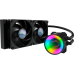 Система охлаждения/ Cooler Master MasterLiquid ML240 Mirror (210W, 240mm, ARGB, fans: 2x120mm/62CFM/27dBa/1800rpm, 1200/115X/2066/2011-V3/2011/AM5/AM4/AM3/AM3+/AM2/AM2+/FM2/FM2+/FM1/1700 only with bracket)