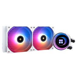 Водяное охлаждение для процессора/ Thermalright Frozen Notte 240 White Argb V2 (240mm, White, ARGB/ Fans: 2x120mm, 72.37CFM, 27.7dBA, 2000RPM/ Pump height 54mm, 28dBA, 5300RPM, Rad thickness 27mm/ S: 1200, 1700, 1851, 2011, 2066, 115X, AM2, AM2+, AM3, AM3