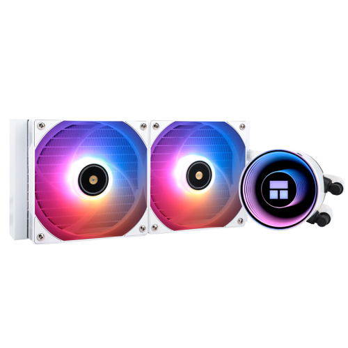 Водяное охлаждение для процессора/ Thermalright Frozen Notte 240 White Argb V2 (240mm, White, ARGB/ Fans: 2x120mm, 72.37CFM, 27.7dBA, 2000RPM/ Pump height 54mm, 28dBA, 5300RPM, Rad thickness 27mm/ S: 1200, 1700, 1851, 2011, 2066, 115X, AM2, AM2+, AM3, AM3