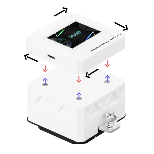 Водяное охлаждение для процессора/ Water Cooling System Thermalright Frozen Warframe SE 360 ARGB V2 (360mm, LED temp., White, ARGB/ Fans: 3x120mm, 68.9CFM, 28.2dBA, 2000RPM/ Pump height 59mm, Rad thickness 27mm/ S: 1851, 1700, 1200, 115X, AM5, AM4)