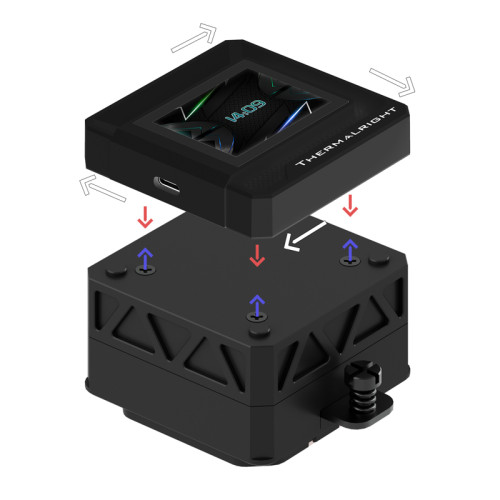 Водяное охлаждение для процессора/ Water Cooling System Thermalright Frozen Warframe SE 360 ARGB V2 (360mm, LED temp., Black, ARGB/ Fans: 3x120mm, 68.9CFM, 28.2dBA, 2000RPM/ Pump height 59mm, Rad thickness 27mm/ S: 1851, 1700, 1200, 115X, AM5, AM4)