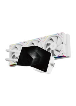 Система жидкостного охлаждения/ Water Cooling System Thermalright Levita Vision 360 (360mm, LED, White, ARGB/ Fans: 3x120mm, 68.9CFM, 28.2dBA, 2000RPM/ Pump height 98mm, 3000RPM, Rad thickness 27mm/ S: 1700, 1200, 1851, 115X, 2011, 2066, AM5, AM4)
