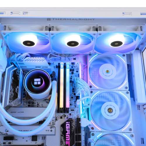 Водяное охлаждение для процессора/ Thermalright Frozen Notte 360 White Argb V2 (360mm, White, ARGB/ Fans: 3x120mm, 72.37CFM, 27.7dBA, 2000RPM/ Pump height 54mm, 28dBA, 5300RPM, Rad thickness 27mm/ S: 1200, 1700, 1851, 2011, 2066, 115X, AM2, AM2+, AM3, AM3