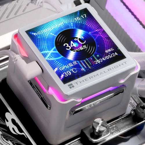 Система жидкостного охлаждения/ Water Cooling System Thermalright Elite Vision 360 (360mm, LED, White, ARGB/ Fans: 3x120mm, 69CFM, 27dBA, 2150RPM/ Pump height 63mm, Rad thickness 27mm/ S: 1700, 1200, 1851, 115X, 2011, 2066, AM5, AM4)