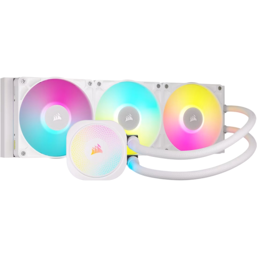 Система жидкостного охлаждения/ Water Cooling System Corsair iCUE LINK TITAN 360 RX RGB (360mm, White/ Fans: 3x120mm, 73.5CFM, 36dBA, 2100RPM/ S: 1851, 1700, AM5, AM4)