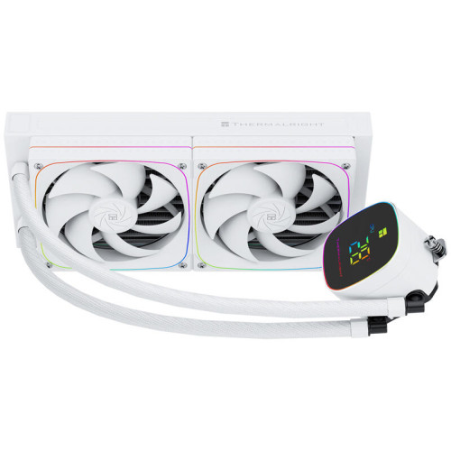 Система жидкостного охлаждения/ Water Cooling System Thermalright Frozen Horizon 240 Digital (240mm, LED temp., White, ARGB/ Fans: 2x120mm, 68.9CFM, 28.2dBA, 2000RPM/ Pump height 53.2mm, Rad thickness 27mm/ S: 1700, 1200, 1851, 115X, AM5, AM4)