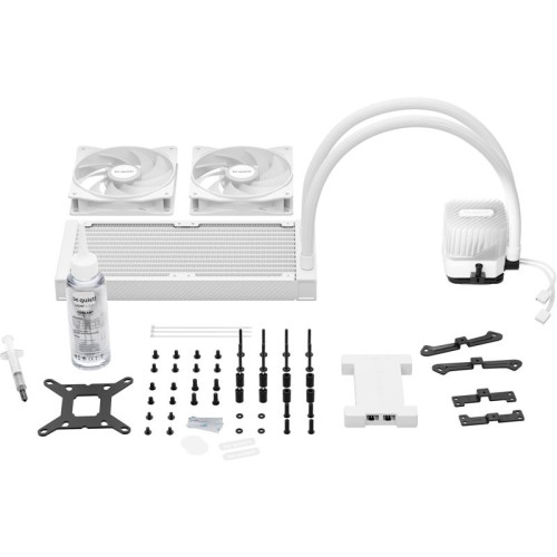 Водяное охлаждение для процессора/ Water Cooling System be quiet! LIGHT LOOP 240mm white (250W, 240mm, White, ARGB/ Fans: 2x120mm, 61.8CFM, 34.9dBA, 2100RPM/ Pump 2900RPM, Rad thickness 27mm/ S: 1851, 1700, 1200, 115X, AM5, AM4)