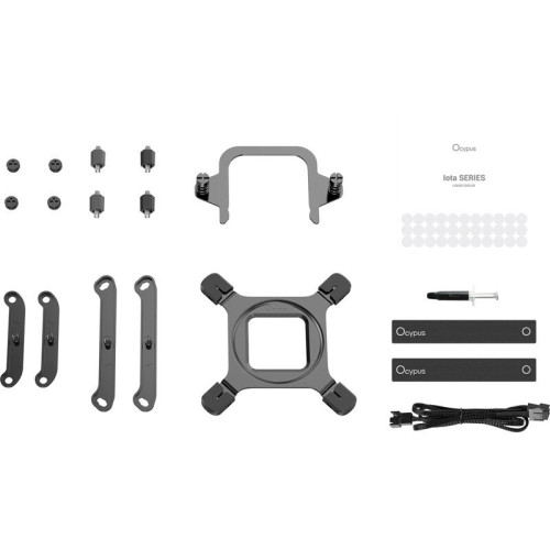 Система жидкостного охлаждения/ Water Cooling System Ocypus Iota L24 BK (280W, 240mm, LED temp, Black, ARGB Pump, Fans: 2x120mm, 77CFM, 2000RPM/ Pump height 65mm, 27dBA, 3100RPM, Rad thickness 27mm/ S: 1851, 1700, 1200, 115X, AM5, AM4) Система жидкостного охлаждения/ Water Cooling System Ocypus Iota L24 BK (280W, 240mm, LED temp, Black, ARGB Pump, Fans: 2x120mm, 77CFM, 2000RPM/ Pump height 65mm, 27dBA, 3100RPM, Rad thickness 27mm/ S: 1851, 1700, 1200, 115X, AM5, AM4)