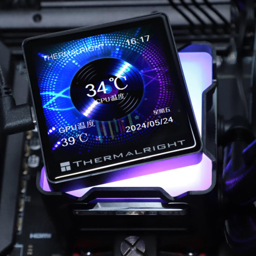 Система жидкостного охлаждения/ Water Cooling System Thermalright Elite Vision 360 (360mm, LED, Black, ARGB/ Fans: 3x120mm, 69CFM, 27dBA, 2150RPM/ Pump height 63mm, Rad thickness 27mm/ S: 1700, 1200, 1851, 115X, 2011, 2066, AM5, AM4)