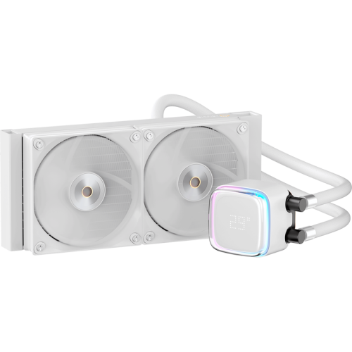 Система жидкостного охлаждения/ Water Cooling System Ocypus Iota L24 WH (280W, 240mm, LED temp, White, ARGB Pump, Fans: 2x120mm, 77CFM, 2000RPM/ Pump height 65mm, 27dBA, 3100RPM, Rad thickness 27mm/ S: 1851, 1700, 1200, 115X, AM5, AM4)