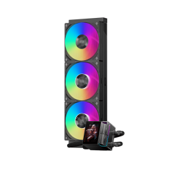 Система охлаждения/ Water Cooling System PCCooler DS360 ARGB Display BK (310W, 360mm, LED, Black, ARGB/ Fans: 3x120mm, 90.56CFM, 39.8dBA, 2500RPM/ Pump height 65mm, 15dBA, 2600RPM, Rad thickness 27mm/ S: 1851, 1700, 1200, 115X, AM5, AM4)