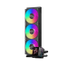 Система охлаждения/ Water Cooling System PCCooler DS360 ARGB Display BK (310W, 360mm, LED, Black, ARGB/ Fans: 3x120mm, 90.56CFM, 39.8dBA, 2500RPM/ Pump height 65mm, 15dBA, 2600RPM, Rad thickness 27mm/ S: 1851, 1700, 1200, 115X, AM5, AM4)