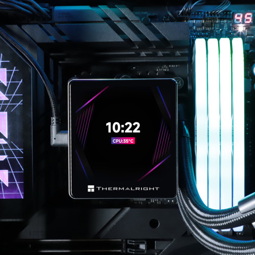 Водяное охлаждение для процессора/ Water Cooling System Thermalright Grand Vision 360 (360mm, LED, Black, ARGB/ Fans: 3x120mm, 80.45CFM, 29.4dBA, 2150RPM/ Pump height 72.5mm, 6400RPM, Rad thickness 27mm/ S: 1700, 1200, 1851, 115X, 2011, 2066, AM5, AM4)