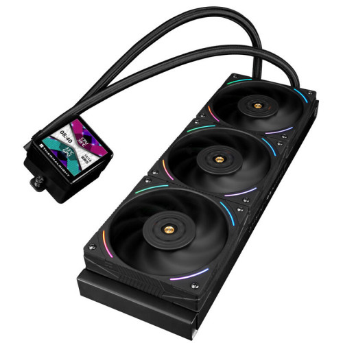 Система жидкостного охлаждения/ Water Cooling System Thermalright Frozen Vision 360 V2 (360mm, LED, Black, ARGB/ Fans: 3x120mm, 69CFM, 27dBA, 2150RPM/ Pump height 60mm, 23dBA, 3000RPM, Rad thickness 27mm/ S: 1700, 1200, 1851, 115X, 2011, 2066, AM5, AM4)