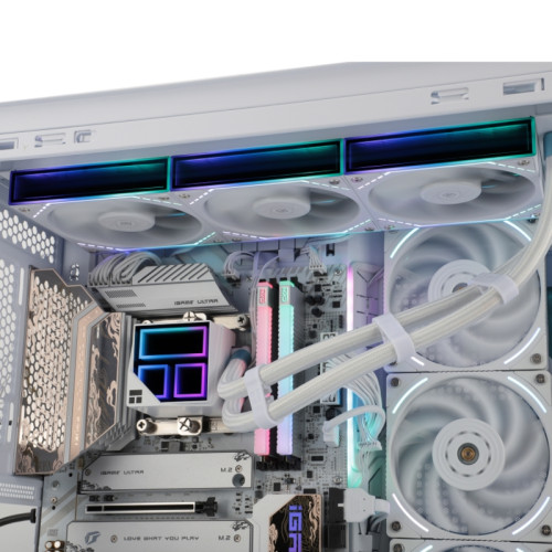 Водяное охлаждение для процессора/ Water Cooling System Thermalright Frozen Infinity 360 (360mm, White, ARGB/ Fans: 3x120mm, 68.9CFM, 28.2dBA, 2000RPM/ Pump height 60mm, Rad thickness 27mm/ S: 1700, 1200, 1851, 115X, 2011, 2066, AM5, AM4)