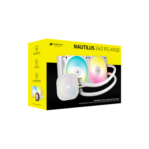 Система жидкостного охлаждения/ Water Cooling System Corsair NAUTILUS 240 ARGB (240mm, White, ARGB/ Fans: 2x120mm, 74.37CFM, 34dBA, 2100RPM/ S: 1851, 1700, AM5, AM4) Система жидкостного охлаждения/ Water Cooling System Corsair NAUTILUS 240 ARGB (240mm, White, ARGB/ Fans: 2x120mm, 74.37CFM, 34dBA, 2100RPM/ S: 1851, 1700, AM5, AM4)