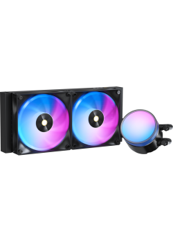 Система жидкостного охлаждения/ Water Cooling System Ocypus Delta L24 BK ARGB V2 (280W, 240mm, Black, ARGB, Fans: 2x120mm, 73CFM, 2000RPM/ Pump height 60mm, 27dBA, 2650RPM, Rad thickness 27mm/ S: 1851, 1700, 1200, 115X, AM5, AM4)