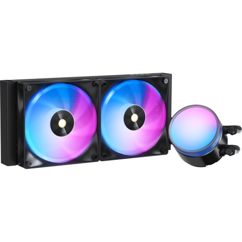 Система жидкостного охлаждения/ Water Cooling System Ocypus Delta L24 BK ARGB V2 (280W, 240mm, Black, ARGB, Fans: 2x120mm, 73CFM, 2000RPM/ Pump height 60mm, 27dBA, 2650RPM, Rad thickness 27mm/ S: 1851, 1700, 1200, 115X, AM5, AM4)