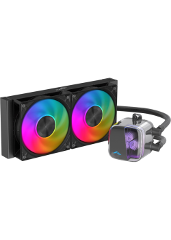 Водяное охлаждение для процессора/ Water Cooling System SAMA L70 240BK (290W, 240mm, Black, ARGB/ Fans: 2x120mm, 72.3CFM, 28dBA, 2200RPM/ Pump height 66mm, 3000RPM, Rad thickness 27mm/ S: 1851, 1700, 1200, 115X, AM5, AM4)