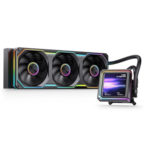 Система жидкостного охлаждения/ Water Cooling System JONSBO TX-360 Black (325W, 360mm, LED, Black, ARGB/ Fans: 3x120mm, 62.4CFM, 37.3dBA, 2400RPM/ Pump height 70.6mm, 5000RPM, Rad thickness 27mm/ S: 1851, 17XX, 1200, 115X, AM5, AM4)